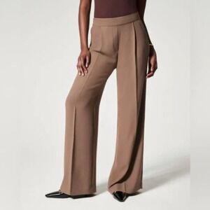NWT Spanx Crepe Pleated Trouser Cedar size Large